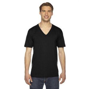 American Apparle Unisex Fine Jersey Short-Sleeve V-Neck - 2456 - Black